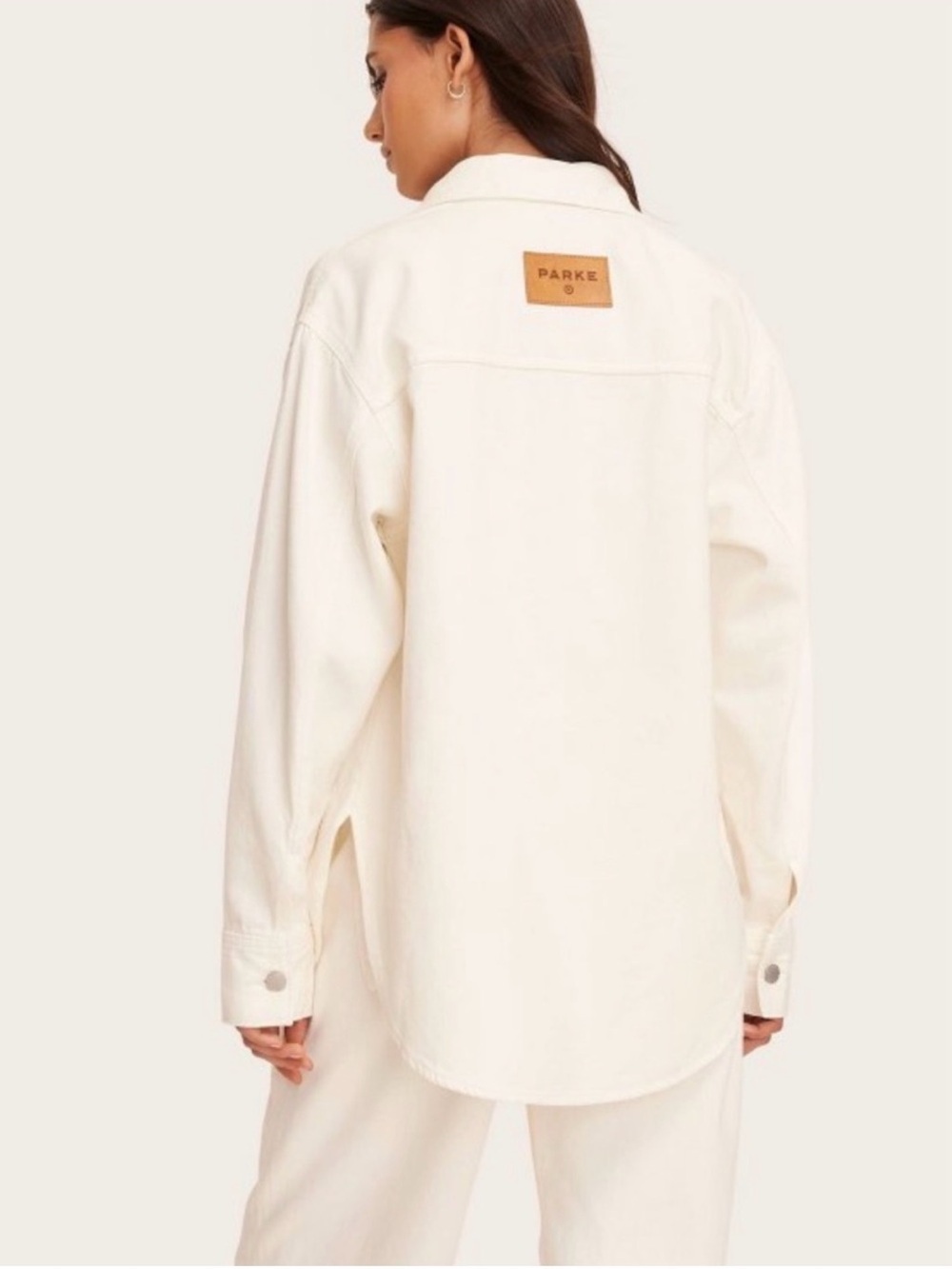 NWT Parke x Target Cream Oversized Button-Front Jacket - Picture 3 of 8